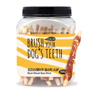 BRUSH YOUR DOG&#039;S TEETH 오리스테이크 껌스틱 500G