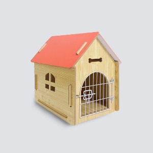 ♠[애구애구] 강아지집 만들기 원목하우스(다홍지붕)