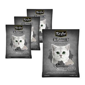 킷캣 클래식클럼프 고양이모래 숯향 10L (7Kg) x 4개